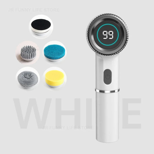 Smart Display Electric Cleaning Brush Wireless Kitchen Sink Cleaning Brush IPX7 Waterproof Electric Pot Brush Cleaning Tool